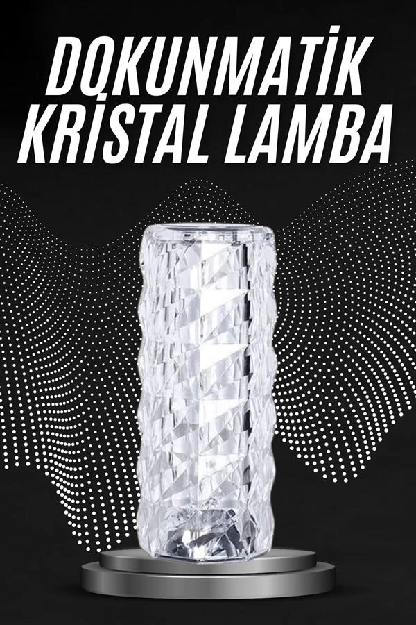 BUĞZ Kristal Lamba Masa Lambası Şarjlı Masa Lambası Dokunmatik Sensör Usb Şarjlı