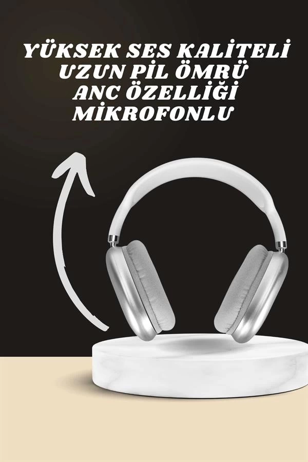 BUĞZ Kulak Üstü P9 Kablosuz Bluetooth Kulaklık ve 7 Kordonlu Akıllı Saat
