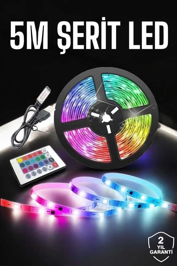 BUĞZ Led Işık 5 Metre Şerit Led RGB Işıklı BUĞZ Led Işık 5 Metre Şerit Led RGB Işıklı