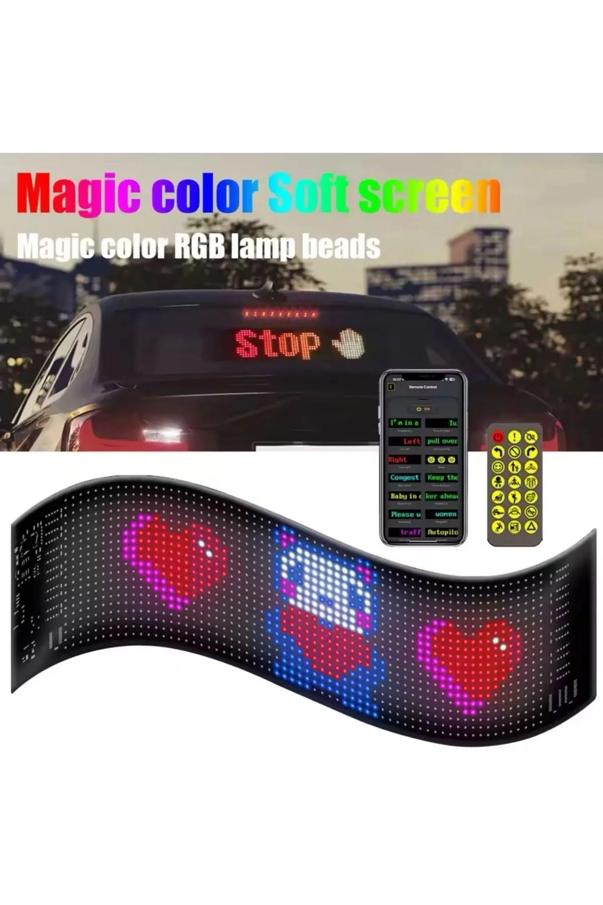 BUĞZ Led Panel Cama Yapışan Telefon Kontrollü Led Ekran Panel 16*64 Led Sayısı BUĞZ Led Panel Cama Yapışan Telefon Kontrollü Led Ekran Panel 16*64 Led Sayısı