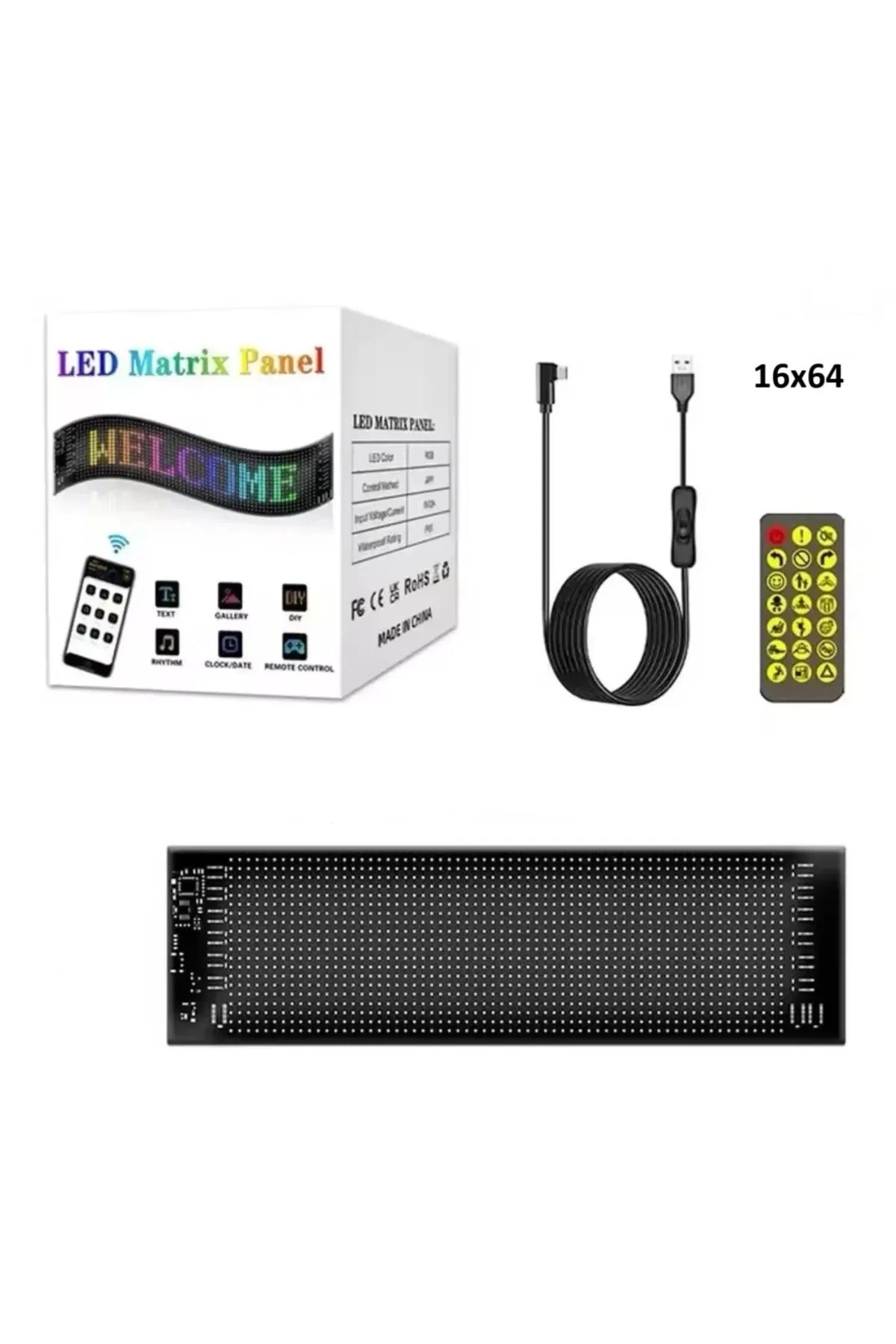 BUĞZ Led Panel Cama Yapışan Telefon Kontrollü Led Ekran Panel 16*64 Led Sayısı BUĞZ Led Panel Cama Yapışan Telefon Kontrollü Led Ekran Panel 16*64 Led Sayısı