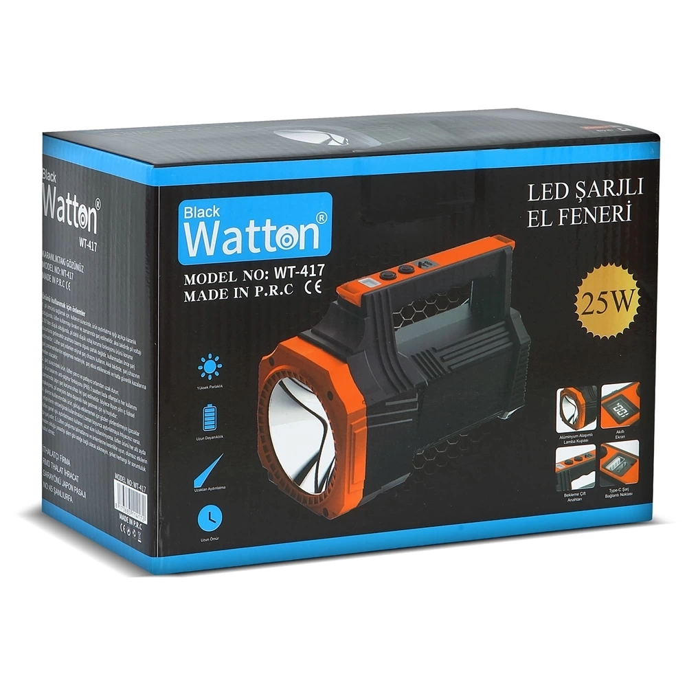 BUĞZ Led Şarjlı El Feneri 25w Wt-417 BUĞZ Led Şarjlı El Feneri 25w Wt-417