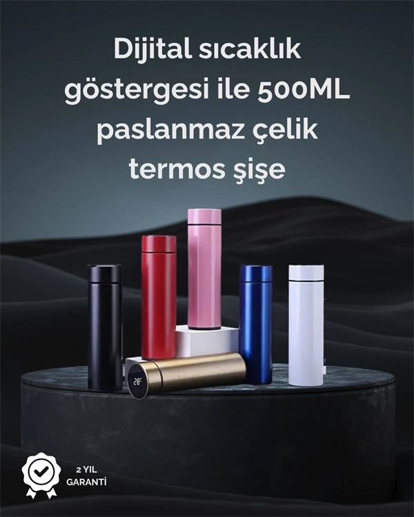 BUĞZ LED Sıcaklık Ölçerli 250 ml Yalıtımlı Termos Şişe