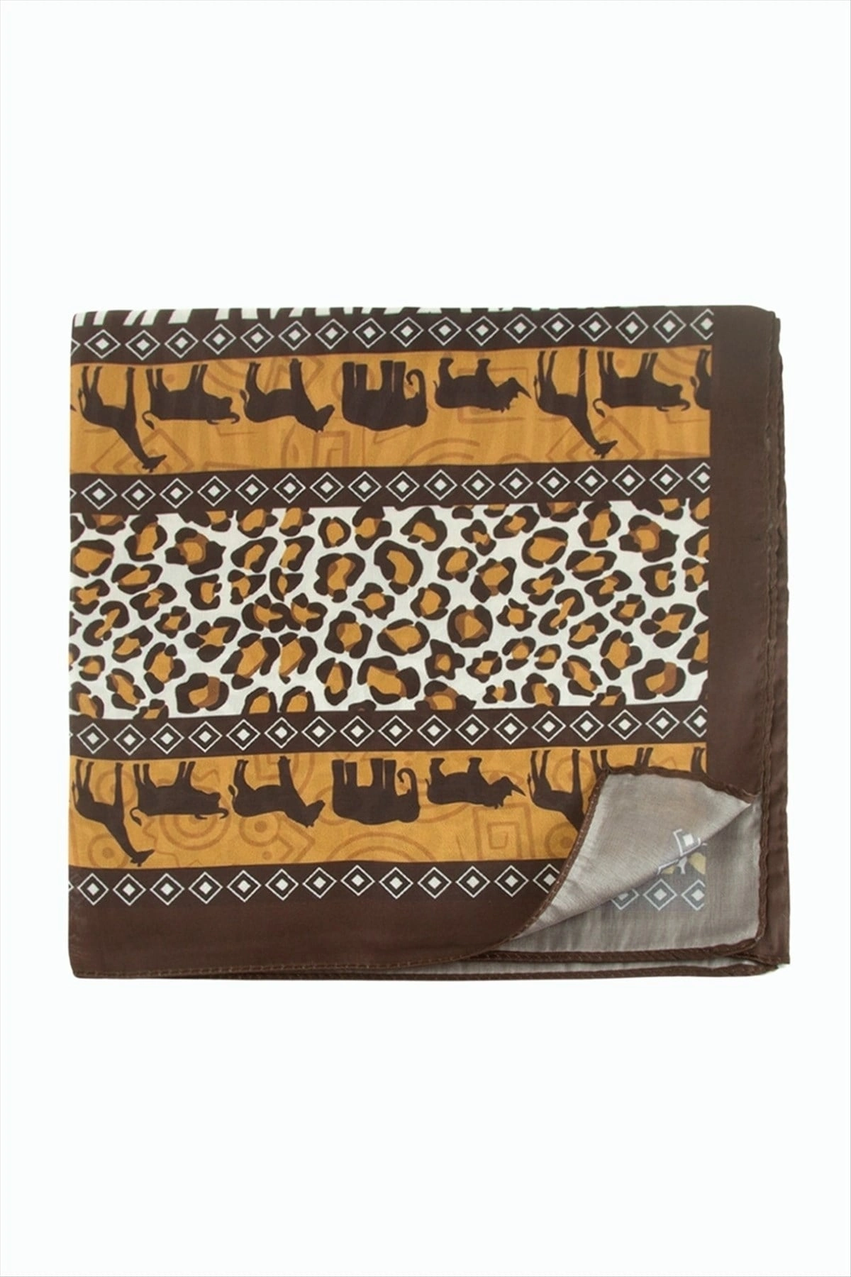 BUĞZ Leopar Desenli Zr Şifon Fular 50*50 cm