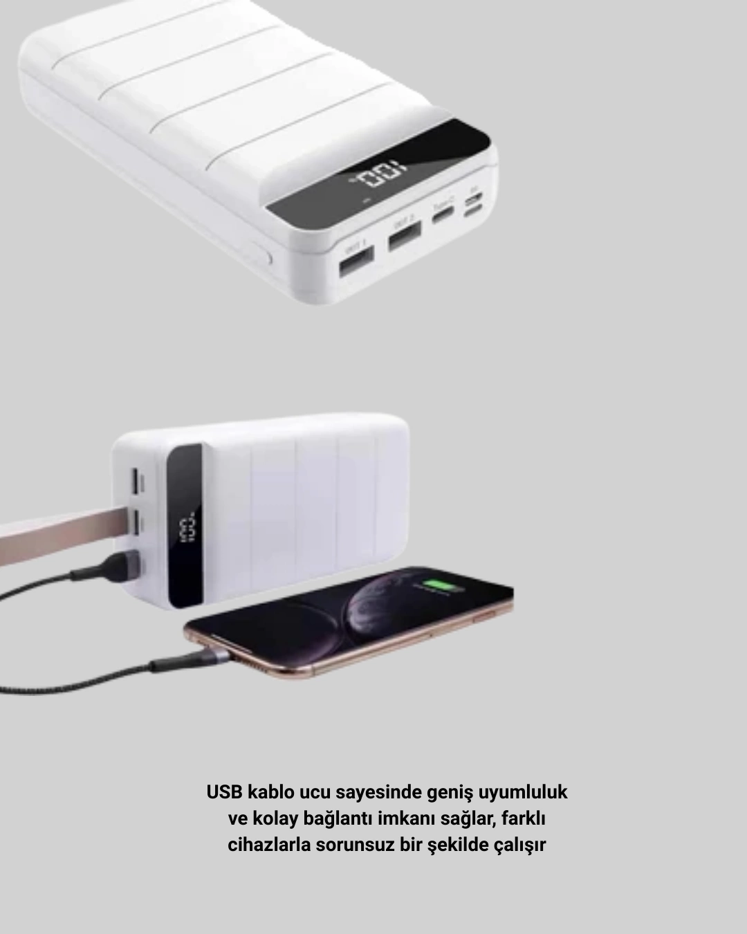 BUĞZ Lightning ve Type-C Girişli 50000mAh Powerbank