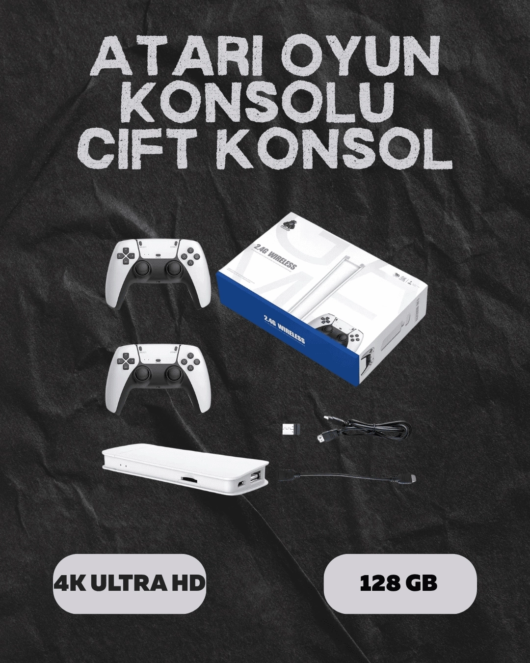 BUĞZ M15 Retro Konsol – 20.000 Oyunlu, Çift Gamepadli, 4K HDMI