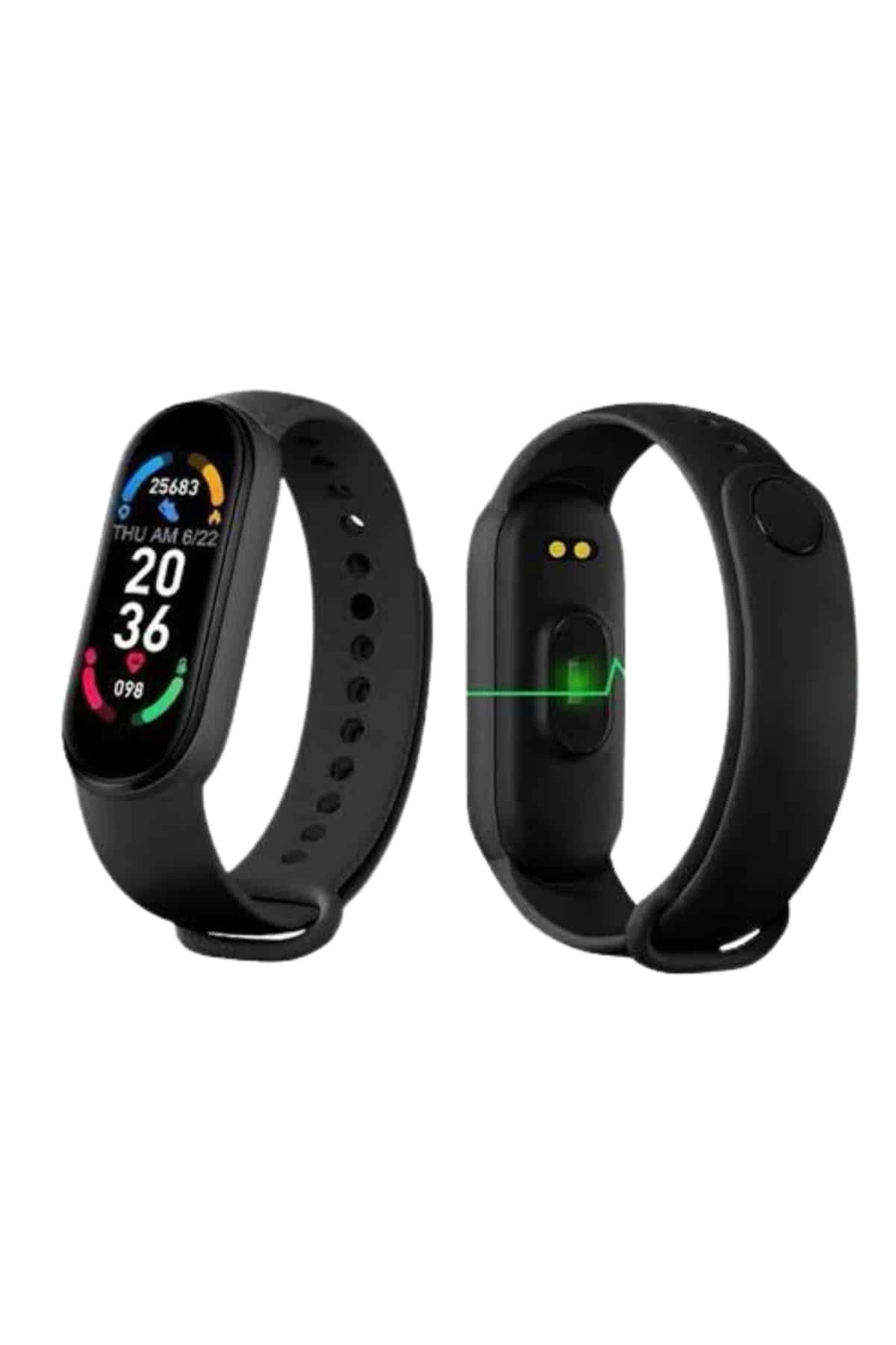 BUĞZ M6 Akıllı Bileklik Siyah Adımsayar Spor Takibi Android ve İOS Uyumlu