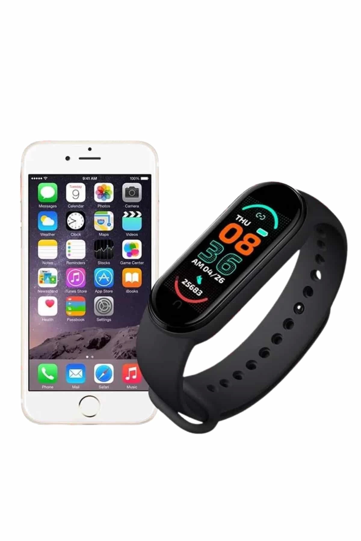 BUĞZ M6 Akıllı Bileklik Siyah Adımsayar Spor Takibi Android ve İOS Uyumlu