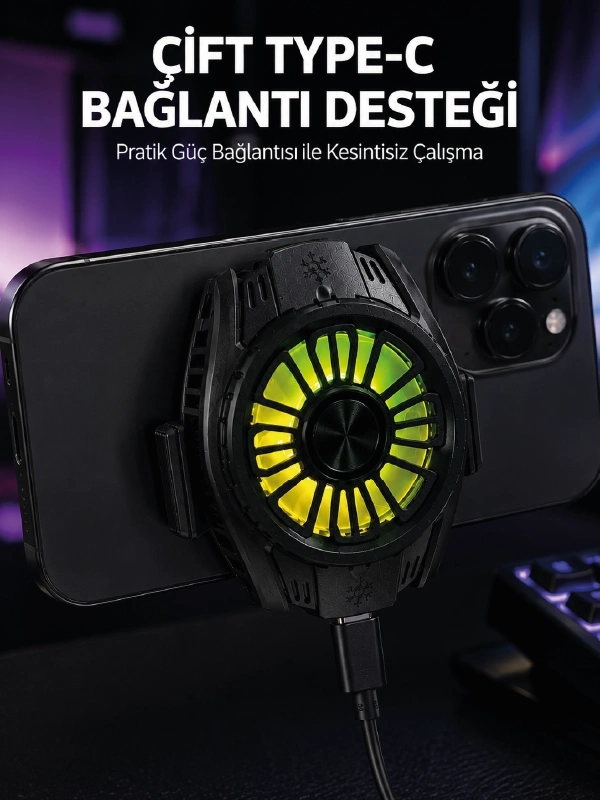 BUĞZ Manyetik Bağlantılı Çift Type-C Girişli Telefon Soğutucu