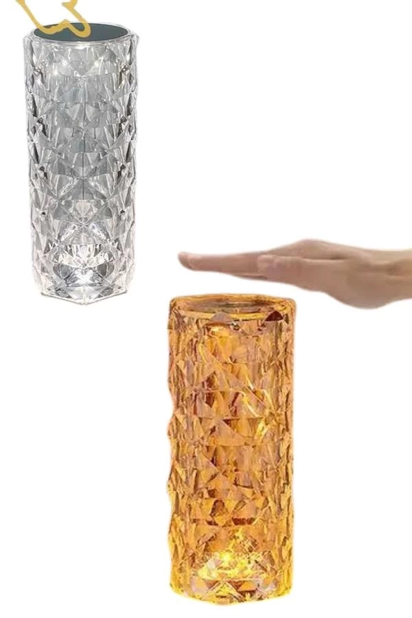 BUĞZ Masa ve Gece Lambası Şık ve Dayanıklı Sensörlü Şarjlı Kristal Lamba