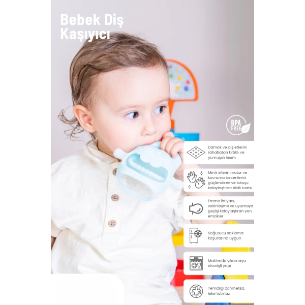 BUĞZ MAVİ BEBEK SİLİKON DİŞ KAŞIYICI BUĞZ MAVİ BEBEK SİLİKON DİŞ KAŞIYICI