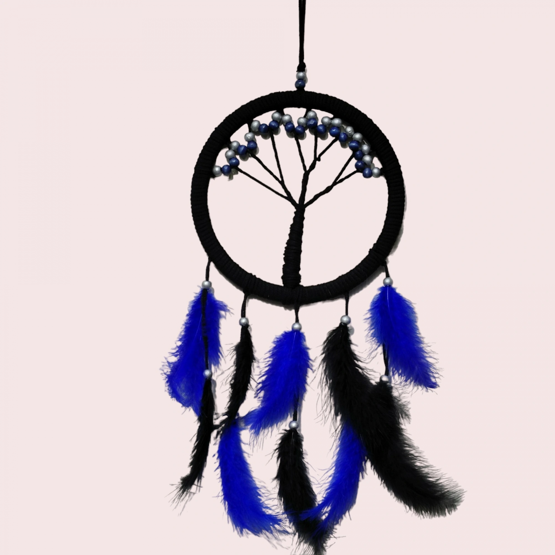 BUĞZ MAVİ İNCİLİ HAYAT AĞACI DREAM CATCHER