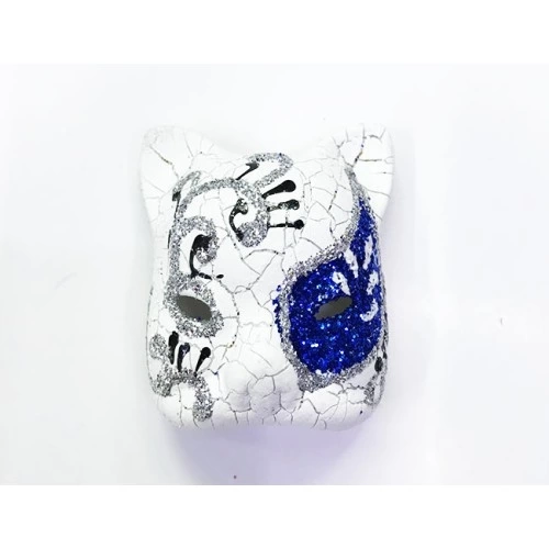 BUĞZ Mavi İşlemeli Seramik Venedik Kedi Magnet BUĞZ Mavi İşlemeli Seramik Venedik Kedi Magnet