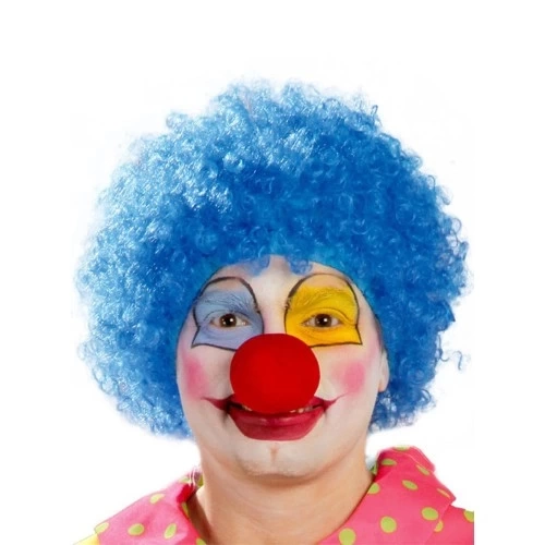 BUĞZ Mavi Renk Kıvırcık Afro Palyaço Seti BUĞZ Mavi Renk Kıvırcık Afro Palyaço Seti
