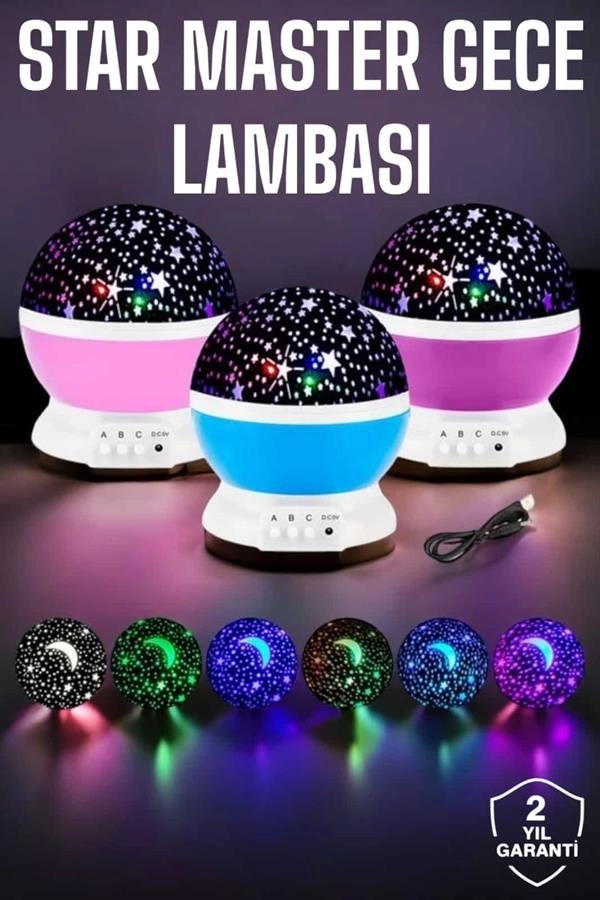 BUĞZ Mavi ve Mor Işıklı  Projeksiyon Lambası