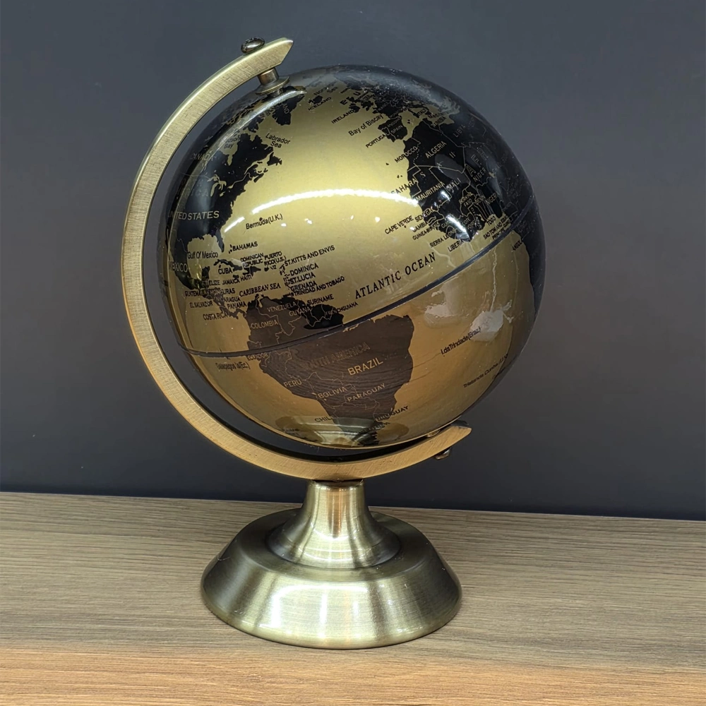 BUĞZ METAL AYAKLI GOLD DÜNYA KÜRESİ