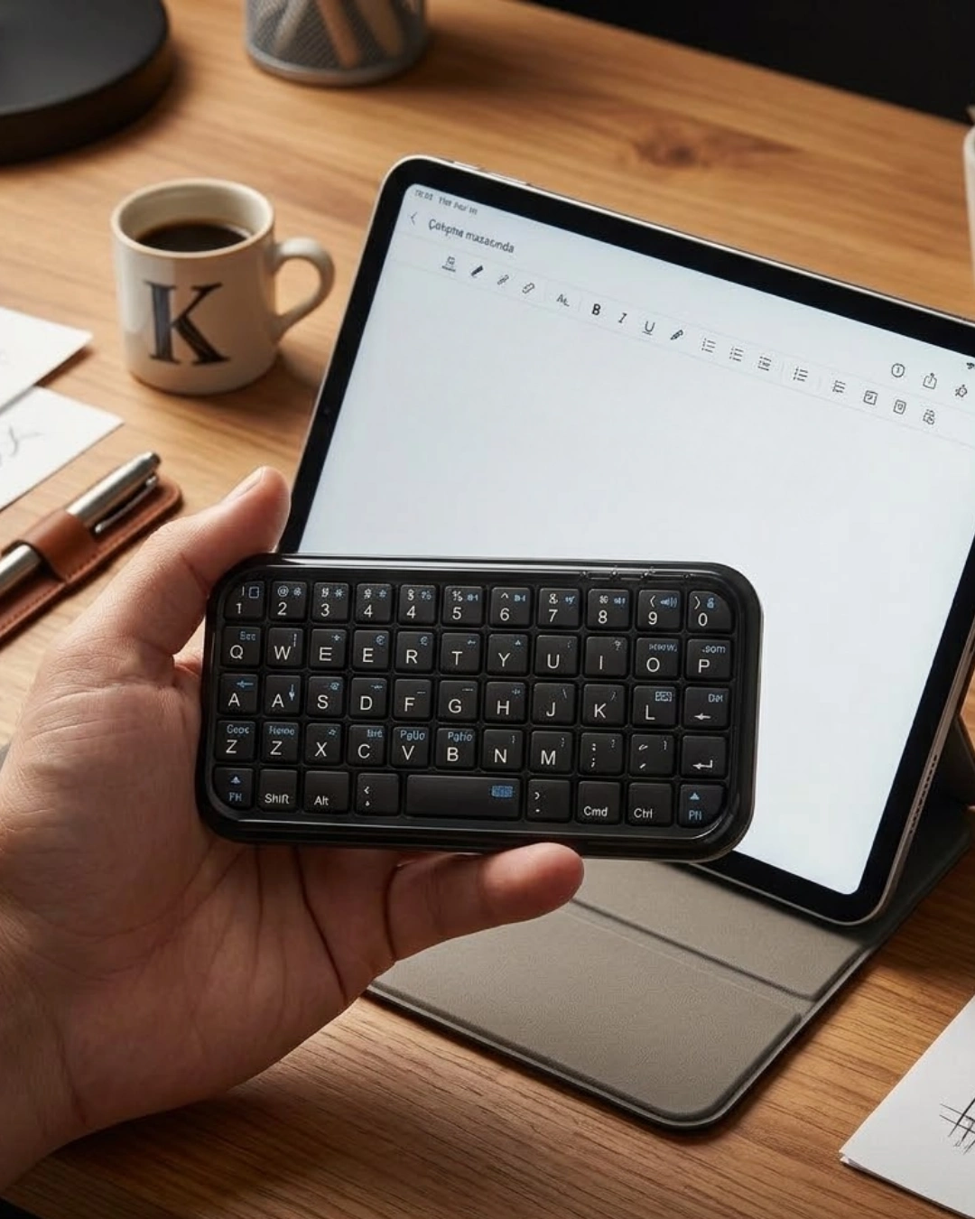 BUĞZ Mini Bluetooth Klavye Kablosuz Taşınabilir Cep Boyutu Klavye