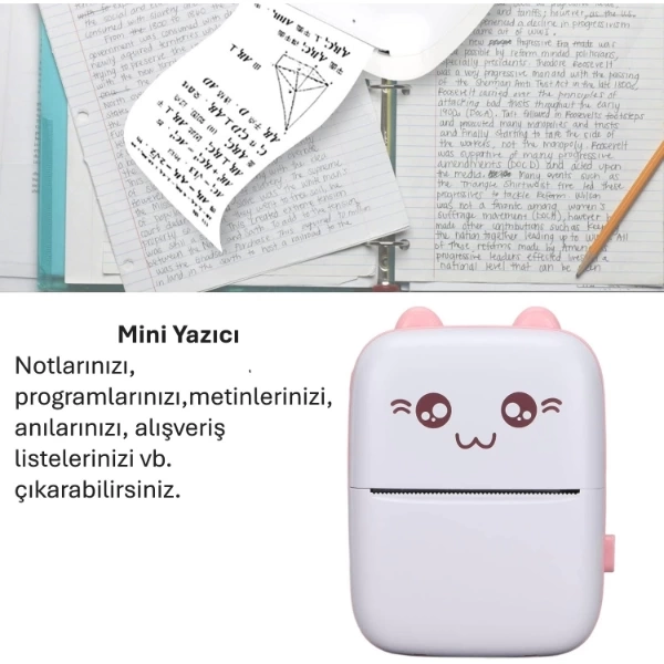 BUĞZ Sevimli Mini Taşınabilir Yazıcı Printer BUĞZ Sevimli Mini Taşınabilir Yazıcı Printer