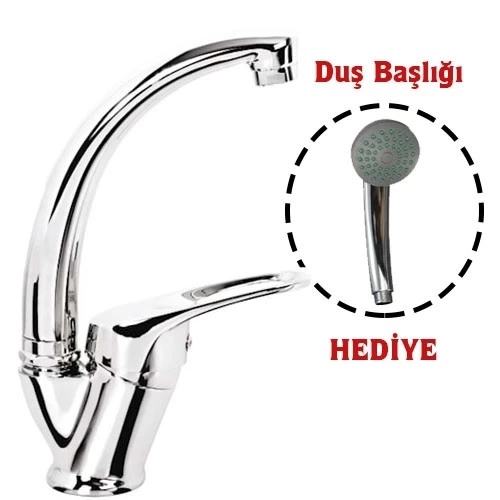BUĞZ Mix Kuğu Banyo Batarya + Duş Başlığı Hediyeli