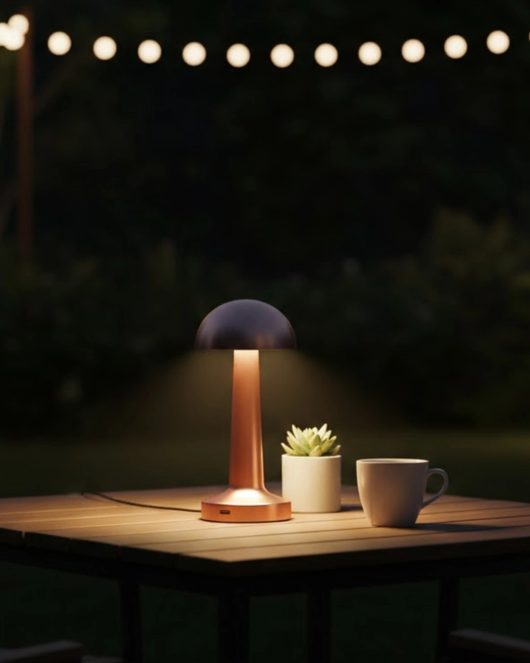 BUĞZ Modern Bronz Masa Lambası 3 Renk LED Dokunmatik Şarjlı Model