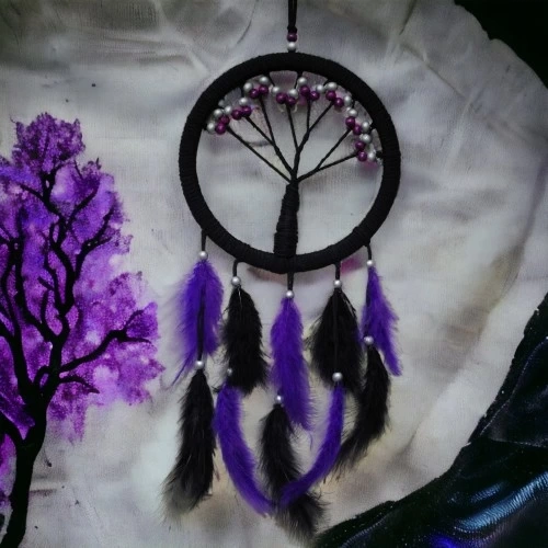 BUĞZ Mor İncili Hayat Ağacı Dream Catcher