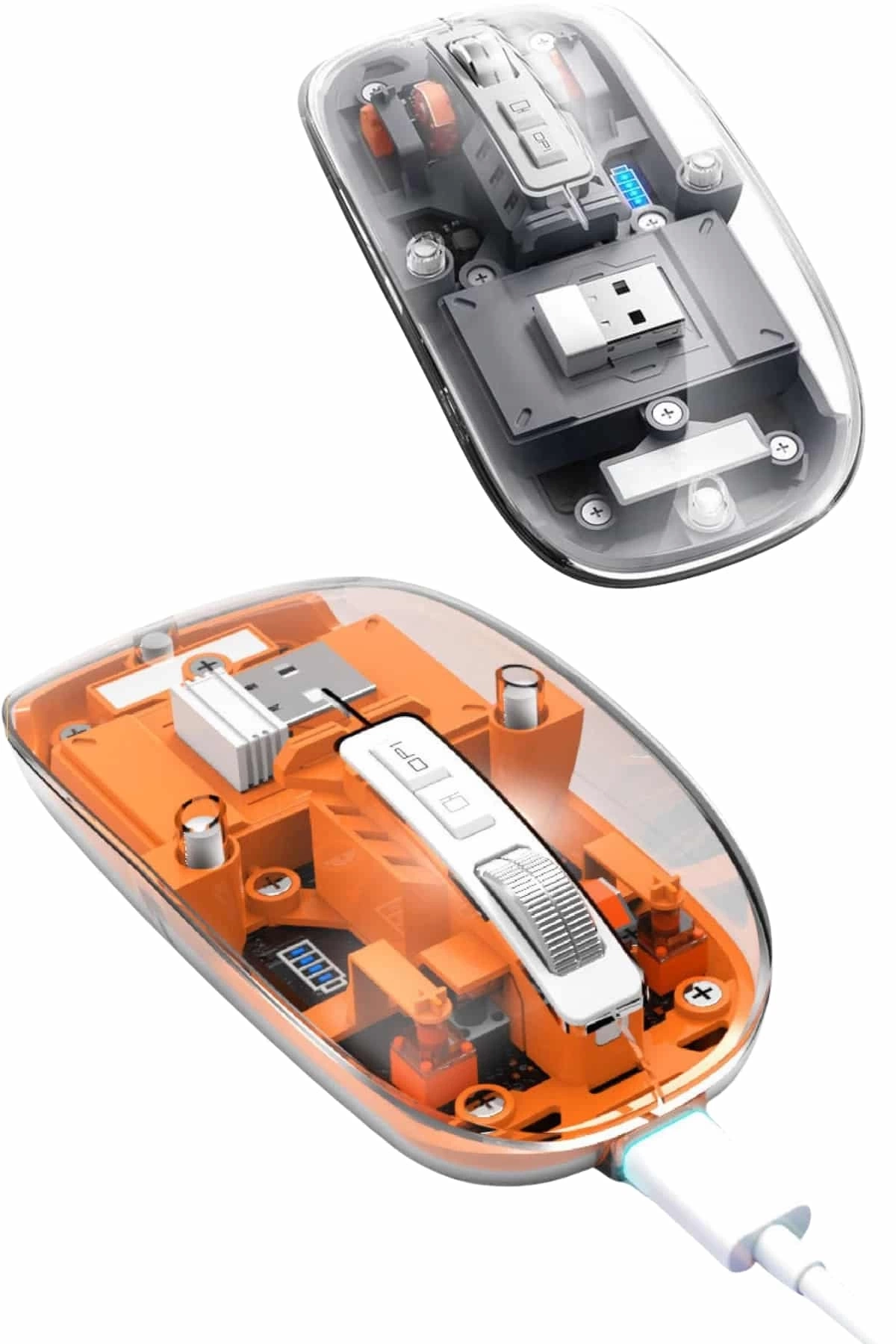 BUĞZ Mouse Fare Kablosuz Mouse Fare Şarjlı Bluetooth Sessiz 5 Tuşlu Şeffaf BUĞZ Mouse Fare Kablosuz Mouse Fare Şarjlı Bluetooth Sessiz 5 Tuşlu Şeffaf