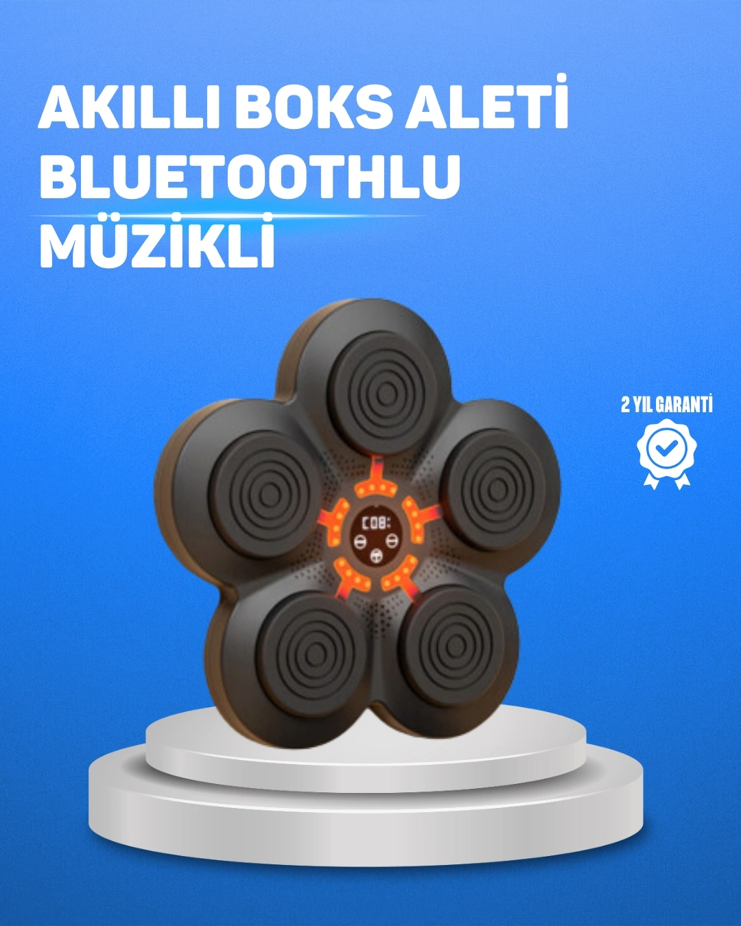 BUĞZ Müzikli Boks Duvar Paneli Akıllı Işık Sistemli Refleks ve Kondisyon Aleti