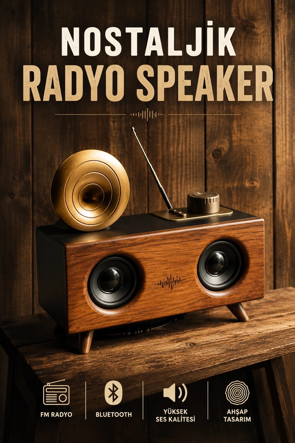 BUĞZ Nostaljik Görünümlü Bluetooth Bağlantılı Speaker