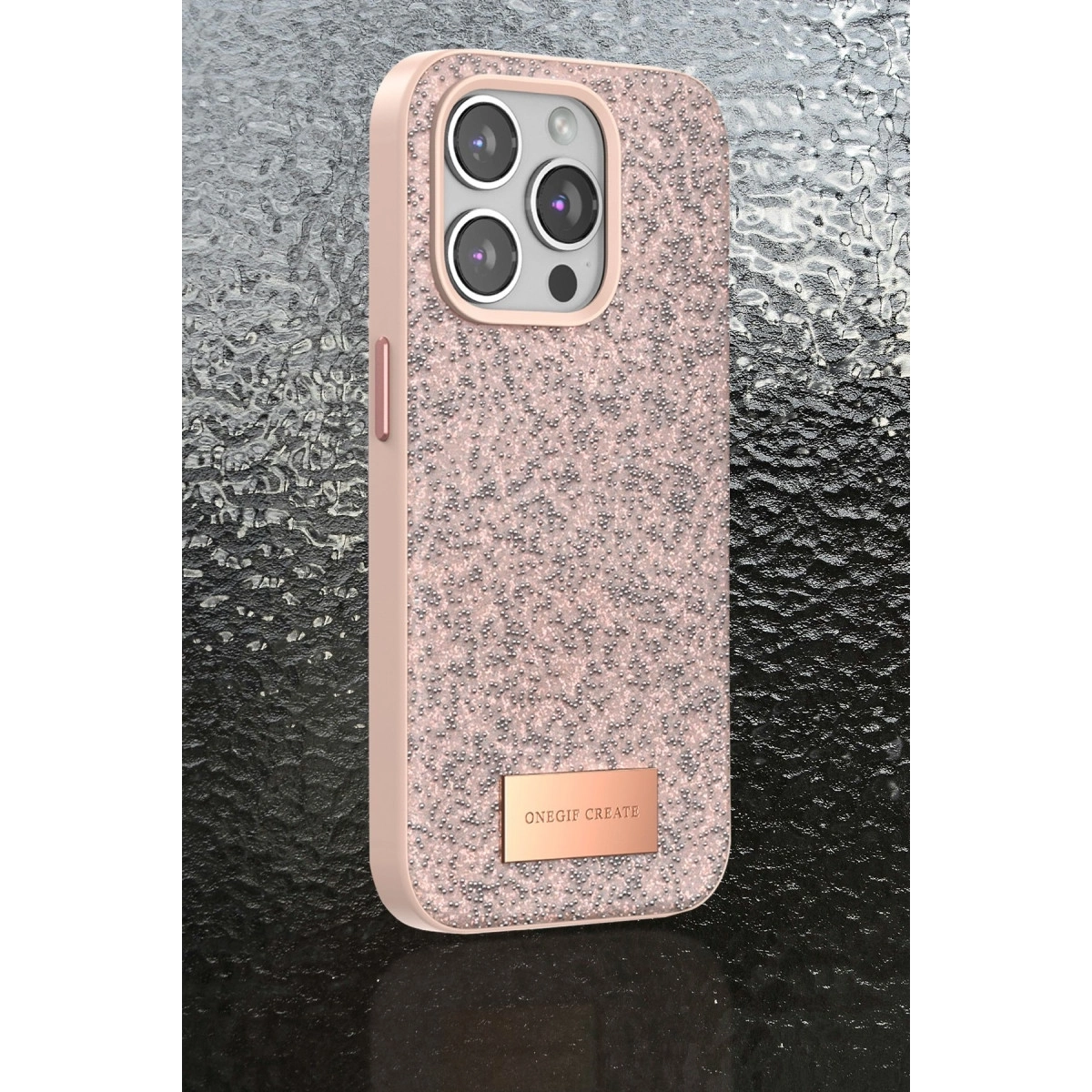 BUĞZ Onegif  İphone 14 Bright Simli Kapak - Siyah