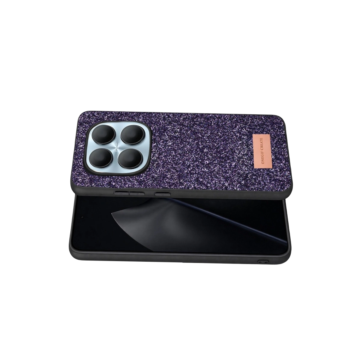 BUĞZ Onegif Xiaomi Redmi Note 15 Pro 4g Bright Simli Kapak - Derin Mor