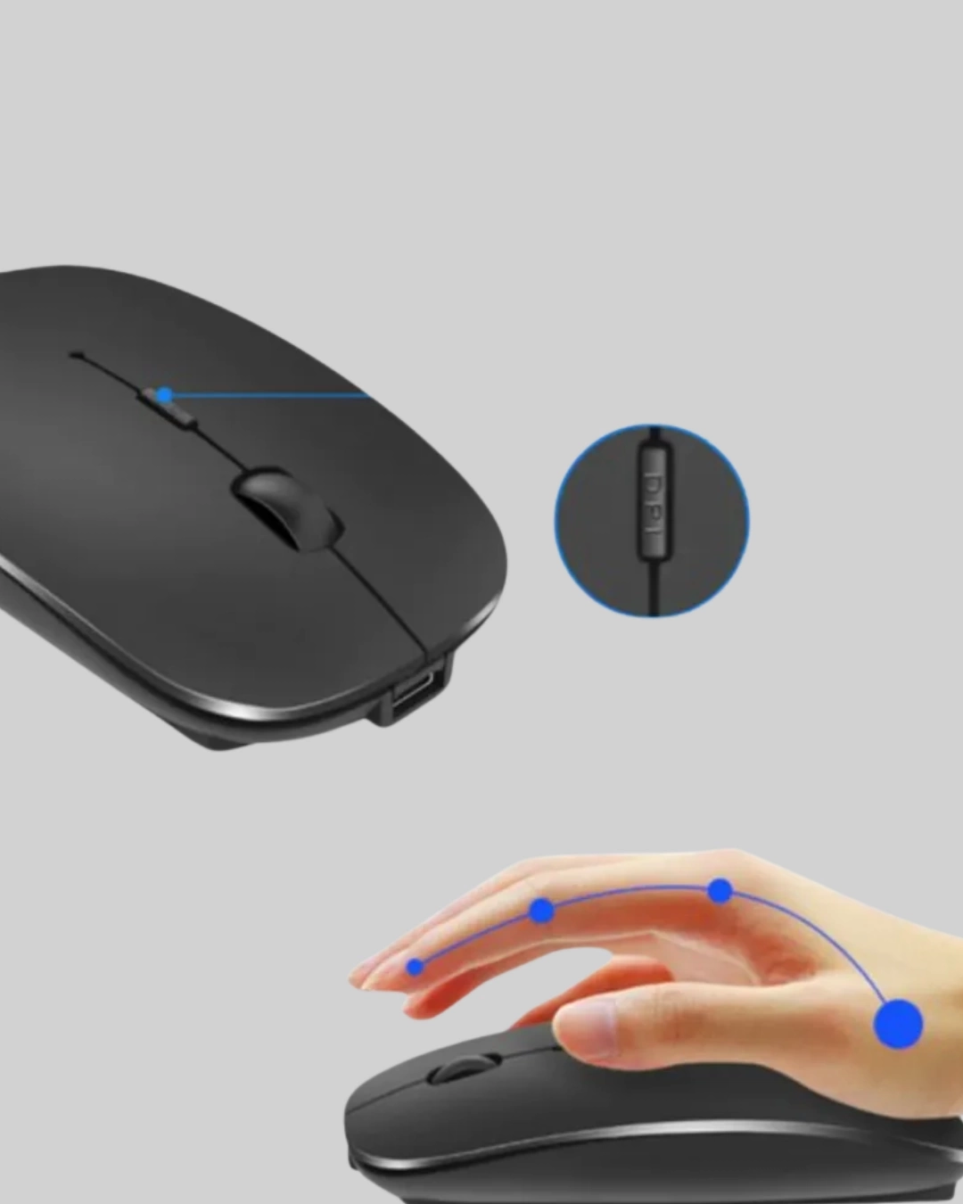 BUĞZ Optik Sensörlü Sessiz Fare – Geniş Uyumluluk ve Ergonomik Yapı BUĞZ Optik Sensörlü Sessiz Fare – Geniş Uyumluluk ve Ergonomik Yapı