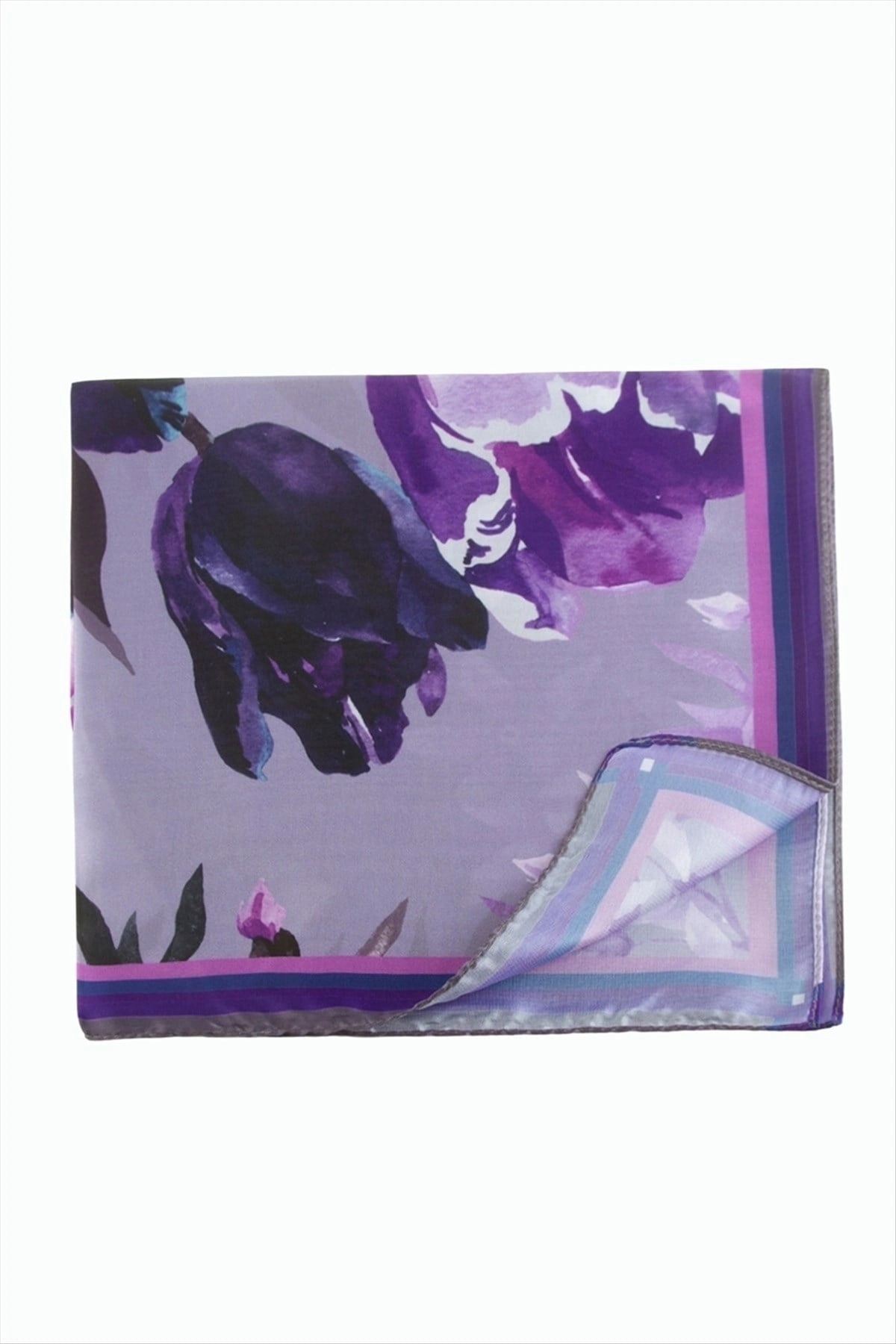 BUĞZ Orkide Desenli Zr Şifon Fular 50*50 cm