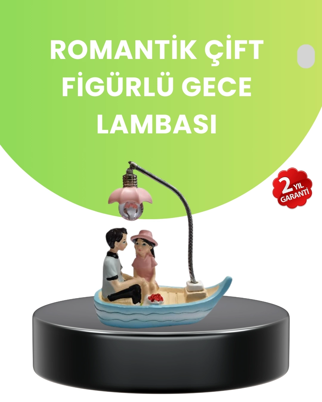 BUĞZ Oturan Çift Figürlü LED Masa Lambası Romantik Hediye
