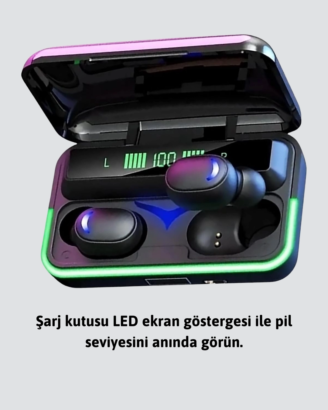BUĞZ Oyun Modlu E10 Bluetooth Kulaklık Powerbank ve LED Ekranlı