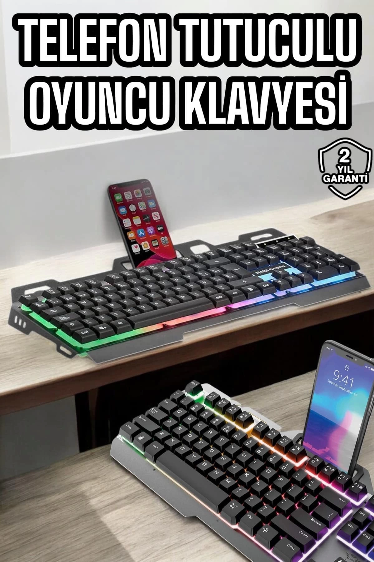 BUĞZ Oyuncu Klavyesi Q Klavye RGB Işıklı Mouse Hediyeli