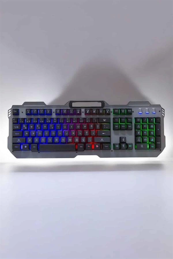BUĞZ Oyuncu Klavyesi Q Klavye RGB Işıklı Mouse Hediyeli