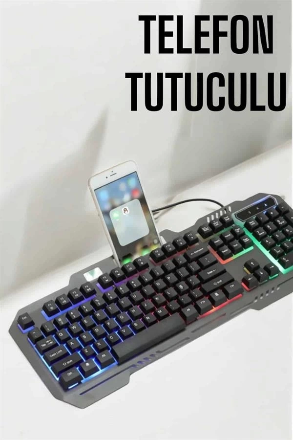 BUĞZ Oyuncu Klavyesi Q Klavye RGB Işıklı Mouse Hediyeli
