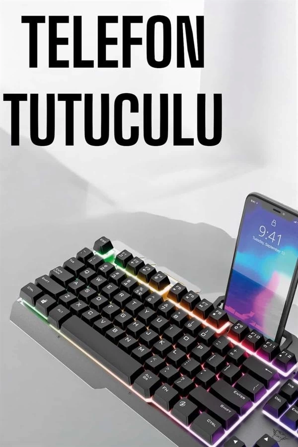 BUĞZ Oyuncu Klavyesi Q Klavye RGB Işıklı Mouse Hediyeli