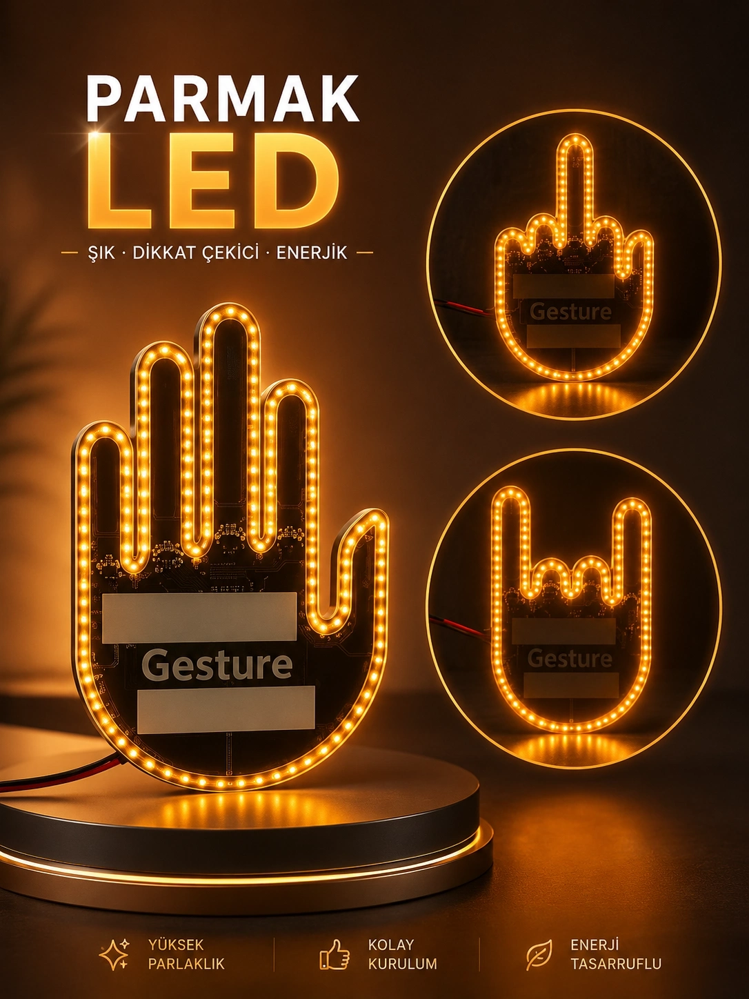 BUĞZ PARMAK LED AMBER RENKLİ IŞIK
