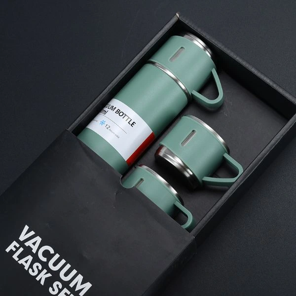 BUĞZ PASLANMAZ ÇELİK BARDAKLI TERMOS SETİ 500 ML