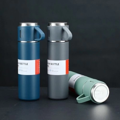 BUĞZ Paslanmaz Çelik Bardaklı Termos Seti 500 ML