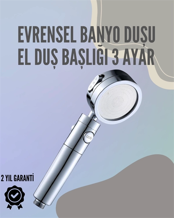 BUĞZ Paslanmaz Çelik Çok Fonksiyonlu El Duş Başlığı – 3 Modlu Püskürtme Seçeneği
