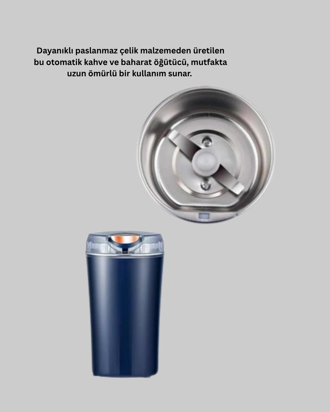 BUĞZ Paslanmaz Çelik Otomatik Öğütücü Kolay Temizlenebilir Yedek Bıçaklı