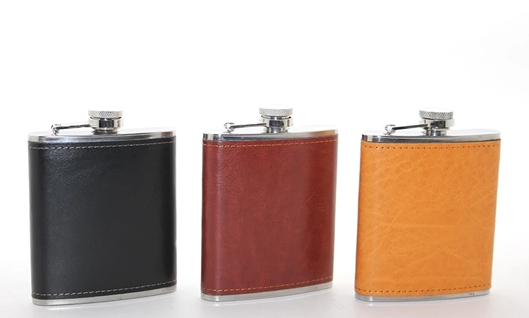 BUĞZ Paslanmaz Çelik Tekli 7 Oz Derili Matara  Alk2660