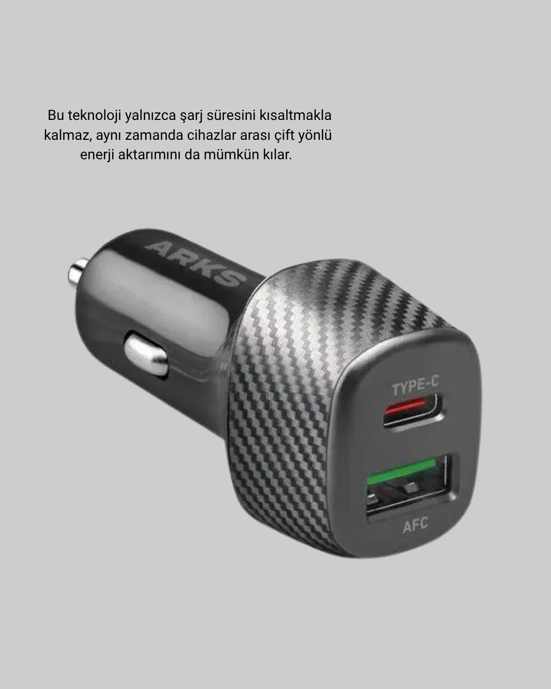 BUĞZ PD Destekli 38W Araç Şarj Başlığı Type-C + USB Çift Çıkış Hızlı Şarj
