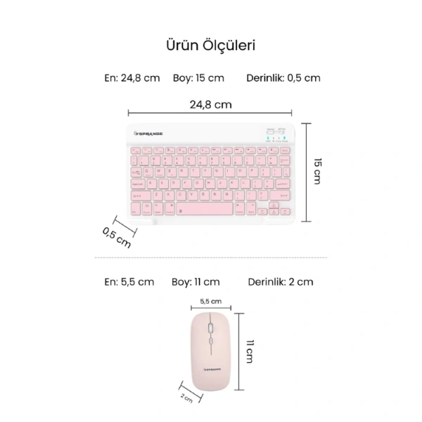BUĞZ PEMBE KABLOSUZ KLAVYE VE MOUSE SETİ BUĞZ PEMBE KABLOSUZ KLAVYE VE MOUSE SETİ