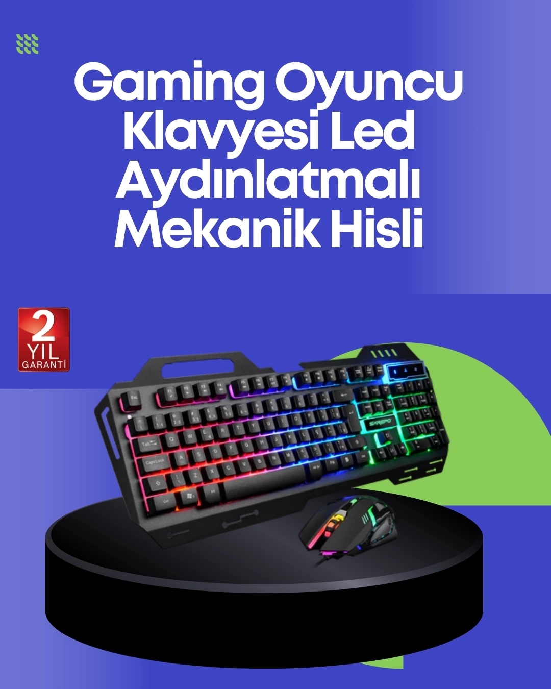 BUĞZ PG8018 LED Aydınlatmalı Mekanik Klavye Mouse – Oyunlarda Üstün Performans