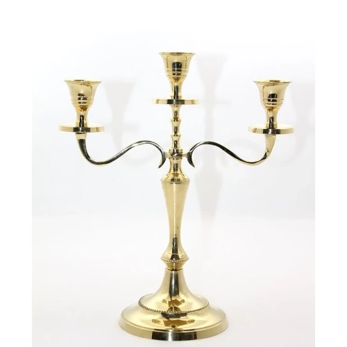 BUĞZ Pirinç 3'lü Şamdan Model 1