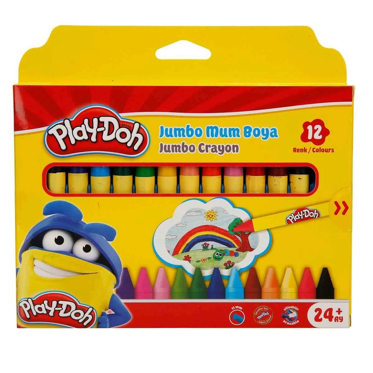 BUĞZ Silinebilir Jumbo Crayon Mum Boya 12 Renk