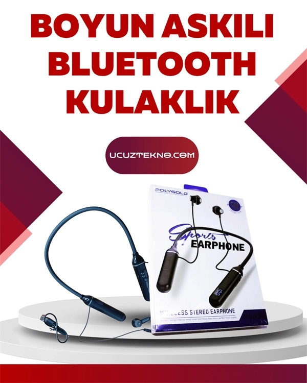 BUĞZ Polygold PG-100 Bluetooth Kulaklık – Ergonomik Boyun Bantlı Tasarım, Net Ses ve Konfor BUĞZ Polygold PG-100 Bluetooth Kulaklık – Ergonomik Boyun Bantlı Tasarım, Net Ses ve Konfor